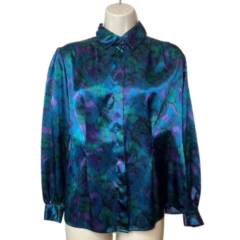 Vintage Notations Petite Button Down Blouse (6)